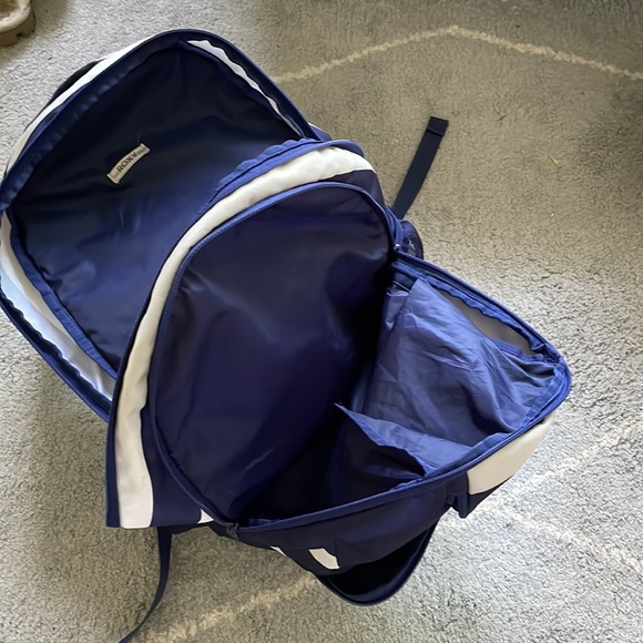 Roxy 24L Backpack w/ 3 Pockets | Blue and White Stripe | Spacious Pockets - Picture 4 of 6
